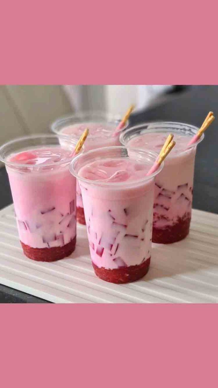 strawberry milk with jelly